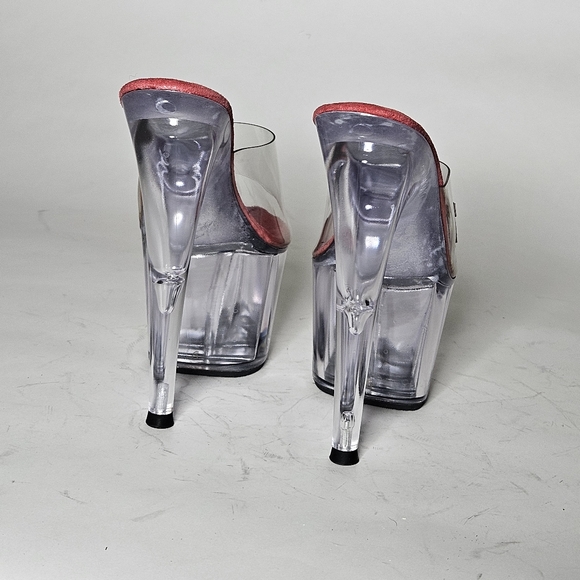 Karo's Shoes 6.5" heel, Clear Platform  mules. Size 6. "+" - Picture 4 of 8
